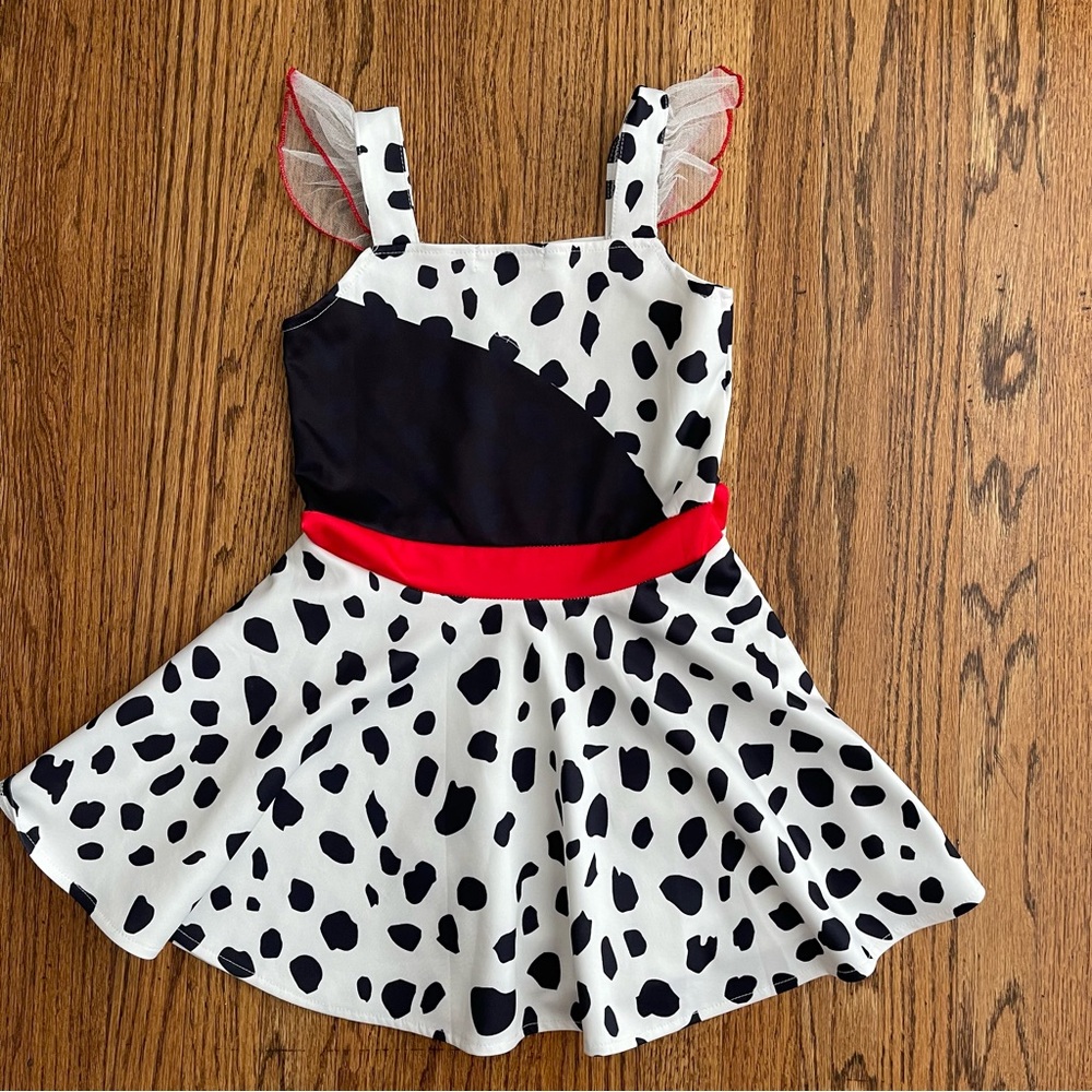 Disney 101 Dalmatians Black and White Kids Dress with Red Accents